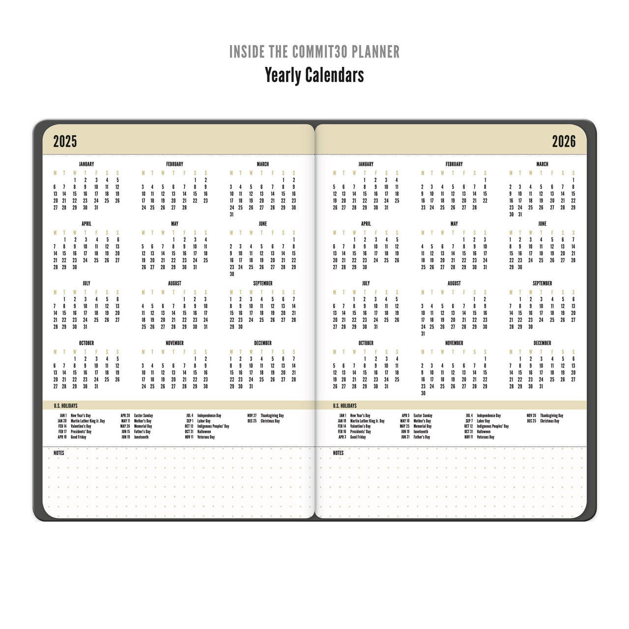 2026 Planner open to yearly spread