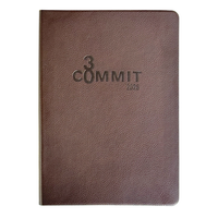 2026 Planner - Brown planner with '3 Commit' embossed on the cover against a white background