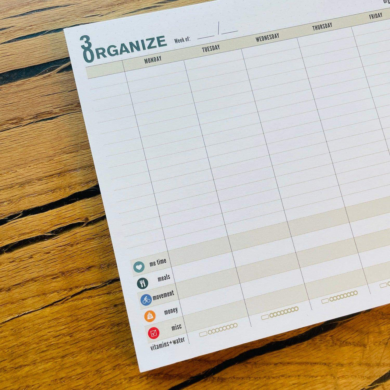 Desk Pad Organizer to Plan & Organize Each Week all Year! Commit30