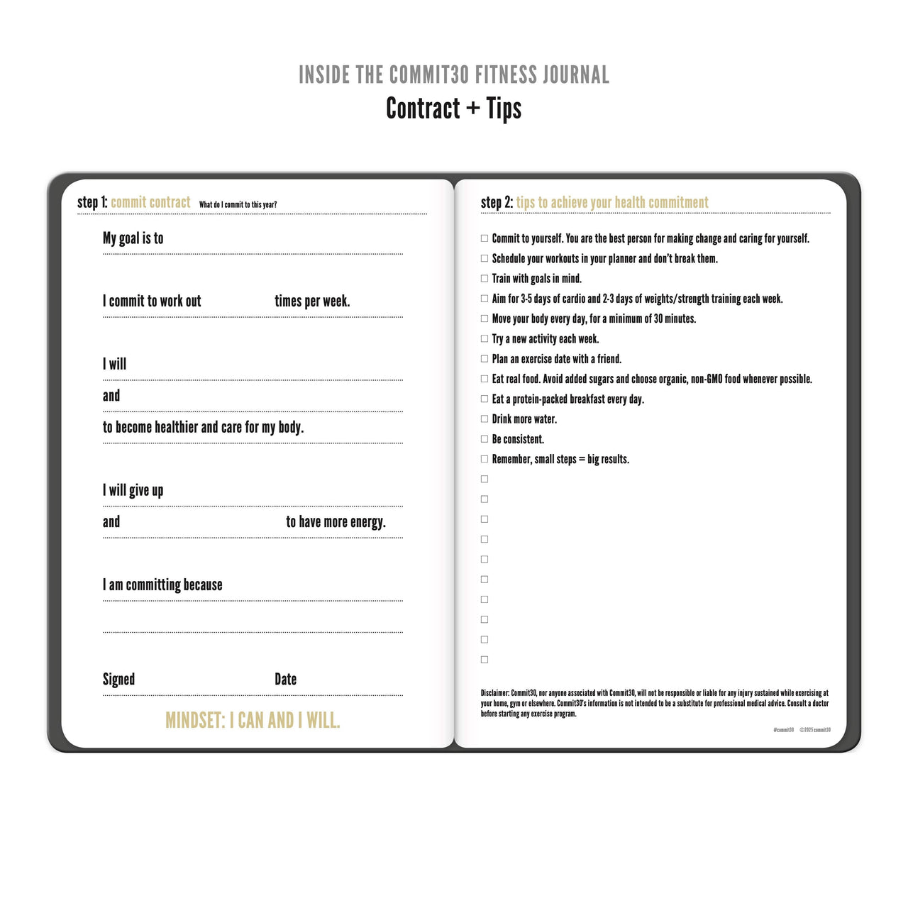 Health & Fitness Journal, Crush Your Fitness Goals Today! | Commit30
