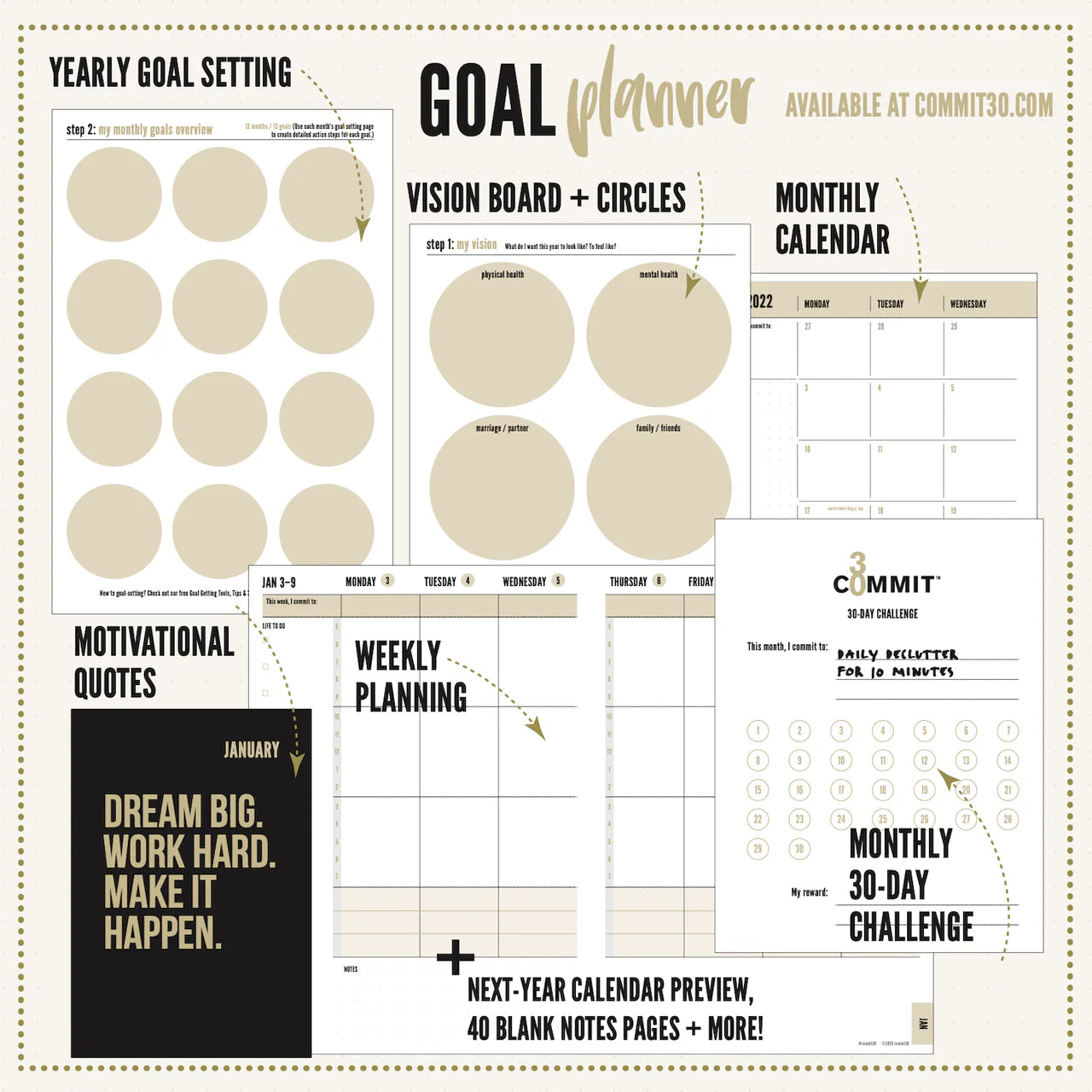 Vision Board Planner 2024 |Manifesting Best Life Printable PDF | Minimalist  Daily Planner