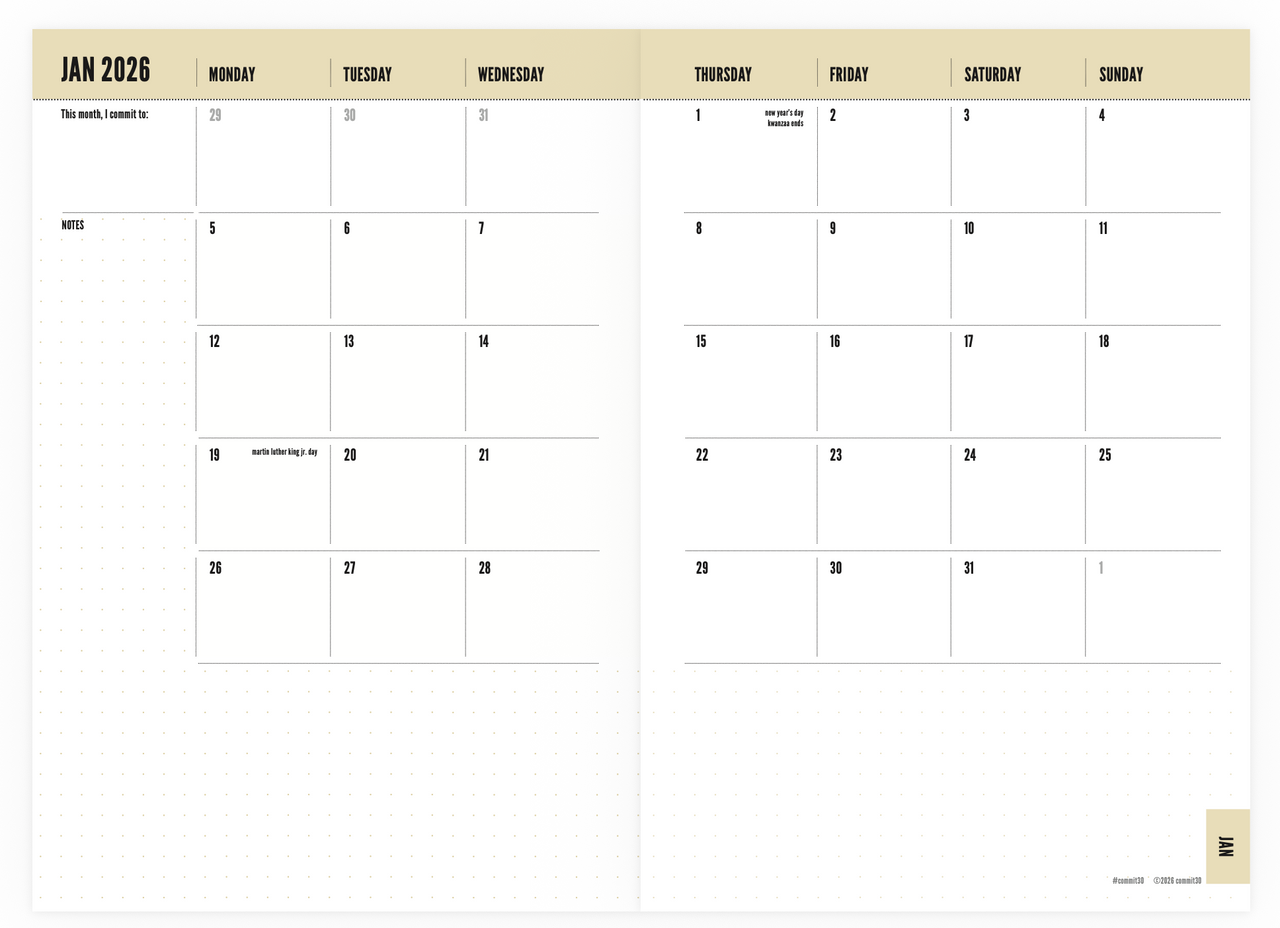 Monthly Planner - Printable PDF