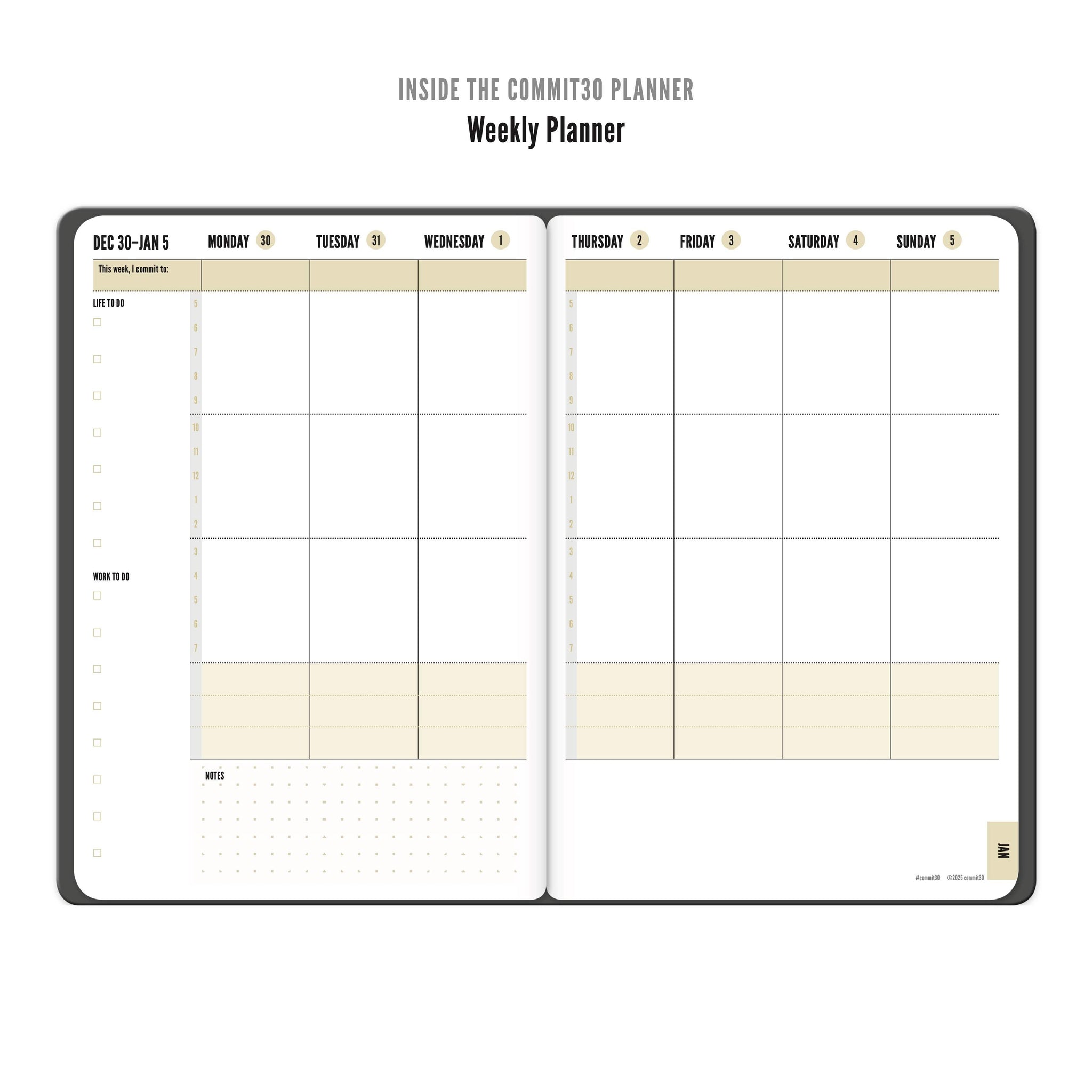 2025 Weekly Day Planner Commit30