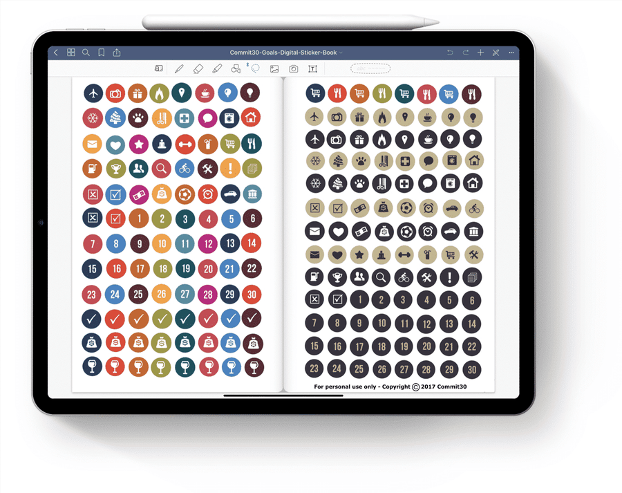 Goals - Digital Stickers – Commit30