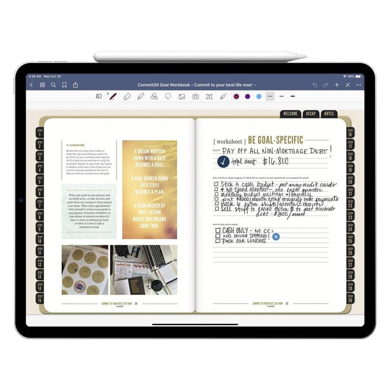 Goal Workbook Printable Amp Digital Commit30